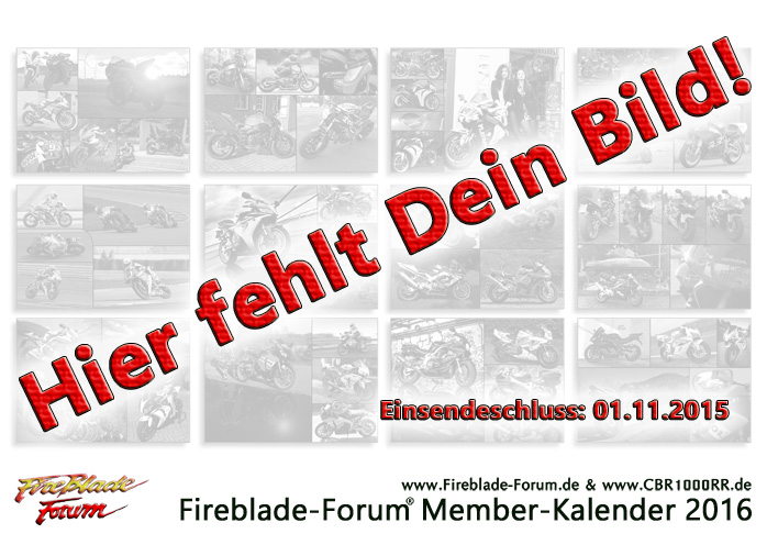 Fireblade-Forum Kalender 2016 – Sei mit Deinem Bild dabei